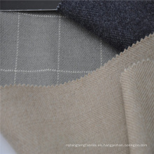 Tela mezclada de seda de lana gris a cuadros para abrigo de invierno